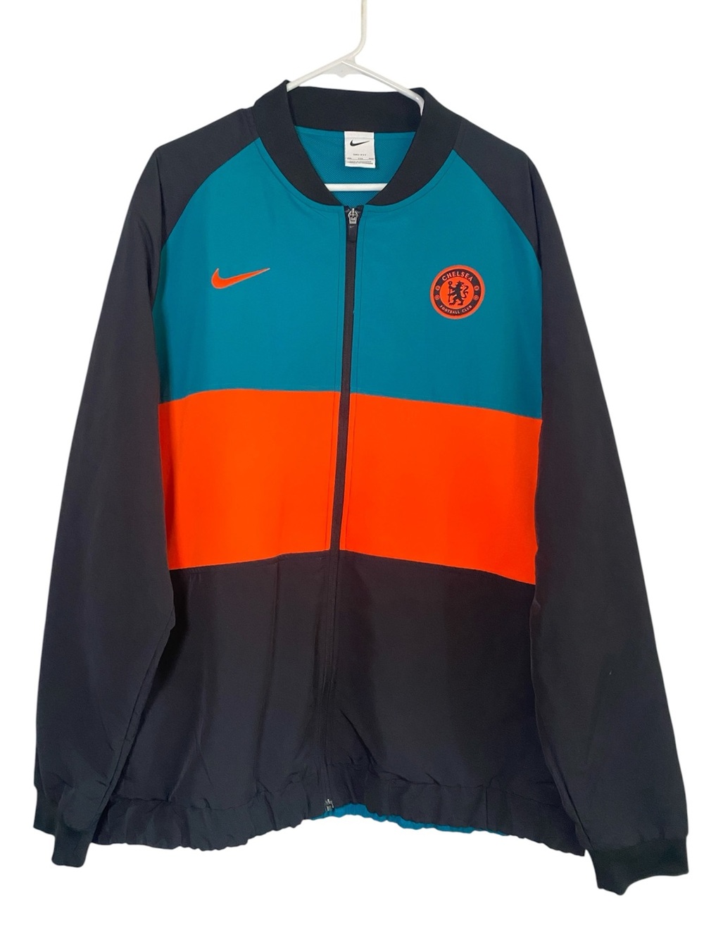 Nike Chelsea FC On-Field Soccer Football Jacket Mens XXL Black Green Full Zip